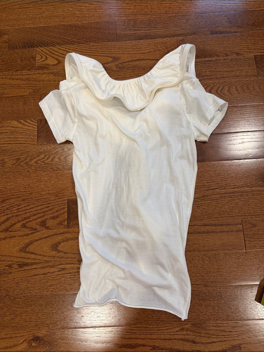 Lanvin Cream Ruffle-Front Short Sleeve Top - Picture 2 of 11